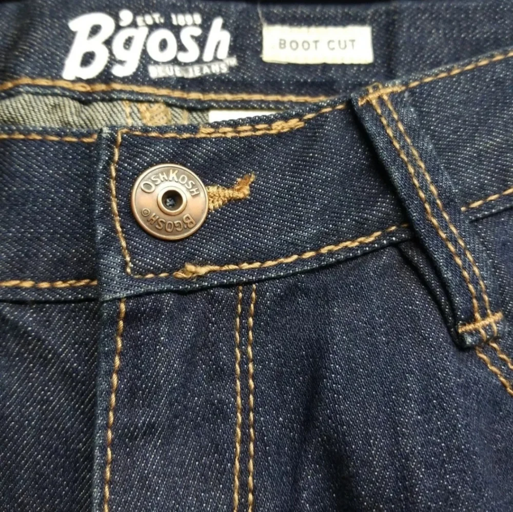 Girls B'gosh Boot Cut Jeans, Size 12P(31 x  25) Dark Wash, Adjustable Waist